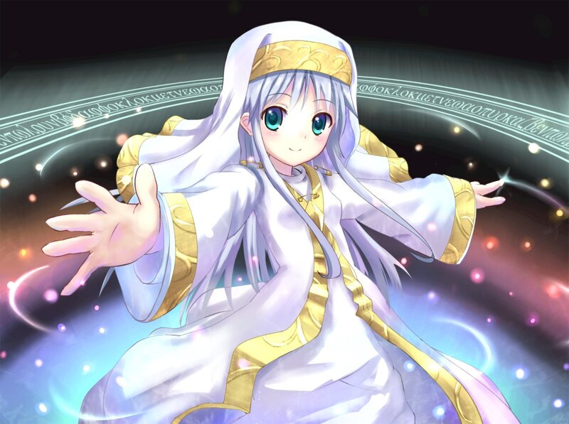 anime girl in white robe