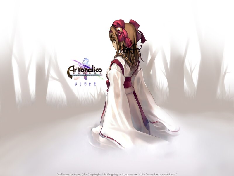Anime girl in white robe