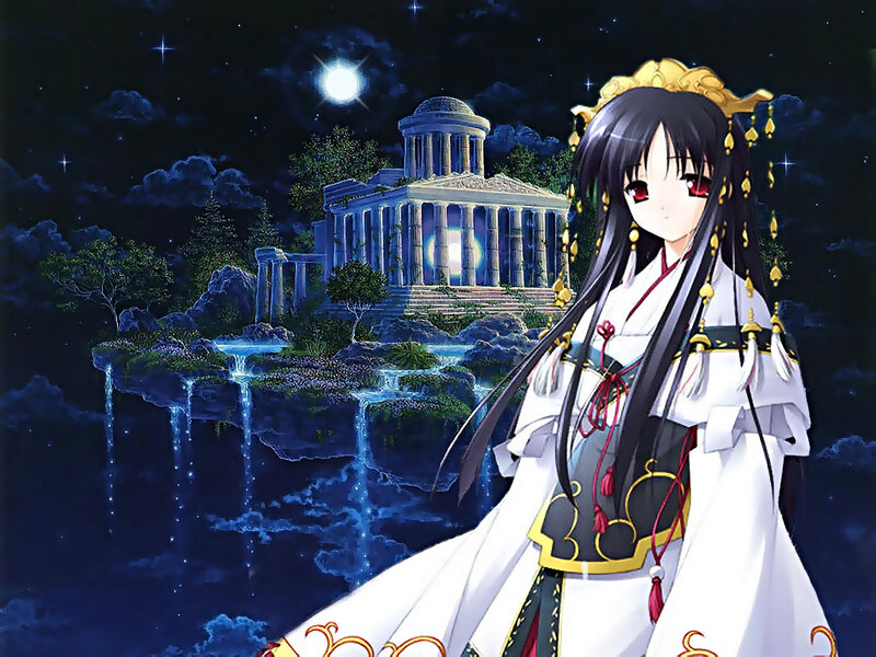 anime girl in white robe