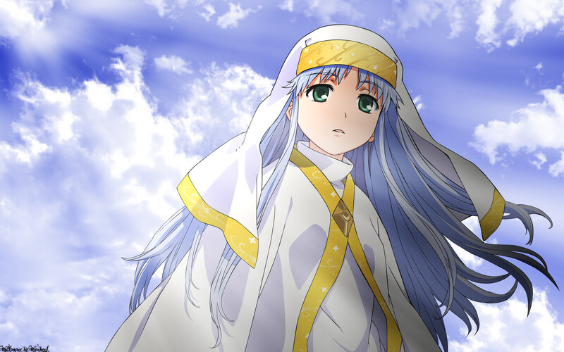 anime girl in white robe