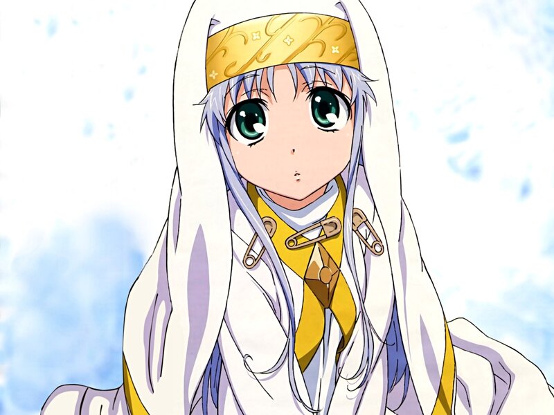 anime girl in white robe