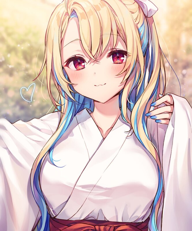 Anime Girl in White Robe — Serene, Afternoon, Digital Art
