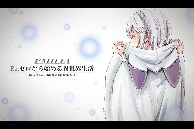Anime Girl in White Robe — Serene, White Hair