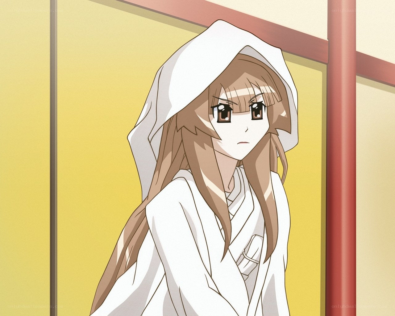 anime girl in white robe
