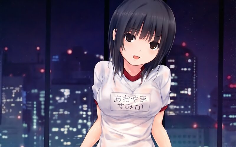 anime girl in white shirt