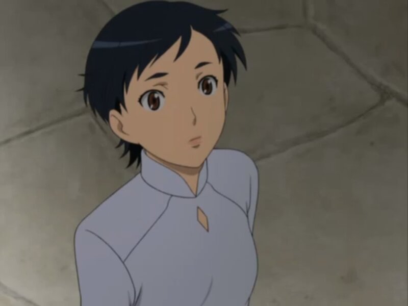 Anime Girl in White Shirt — Gray