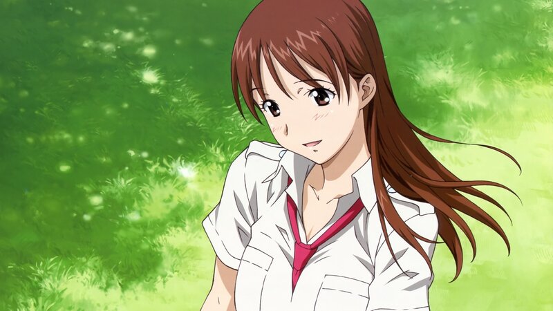 Anime Girl in White Shirt — Green, Calm