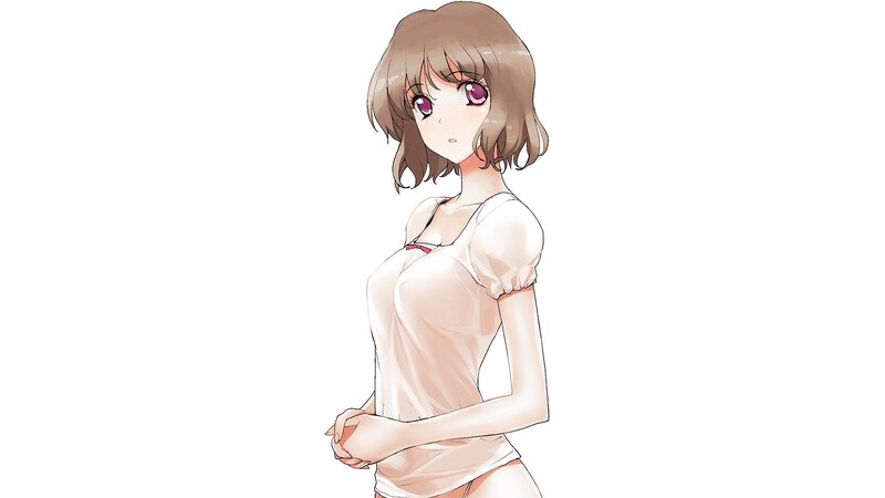 Anime Girl in White Shirt — Neutral, Short Hair