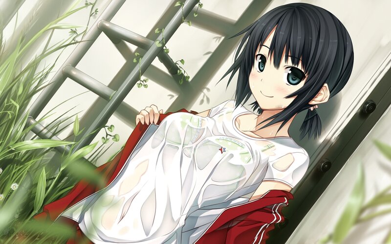 anime girl in white shirt