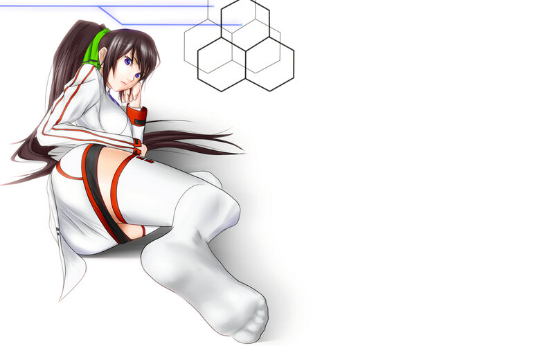 anime girl in white suit