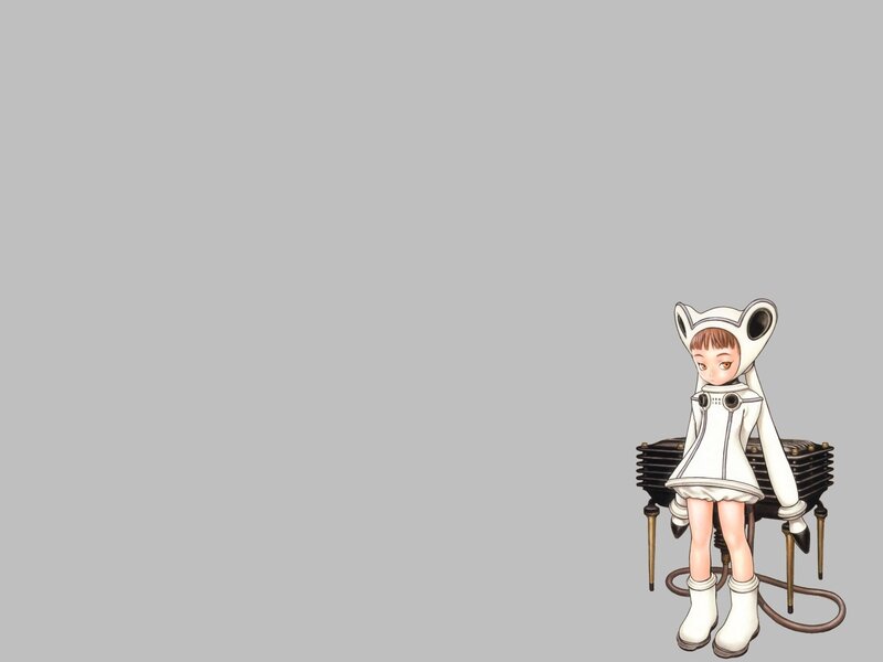 anime girl in white suit