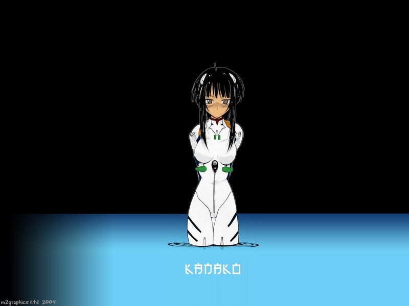 Anime Girl in White Suit — Black, Dramatic