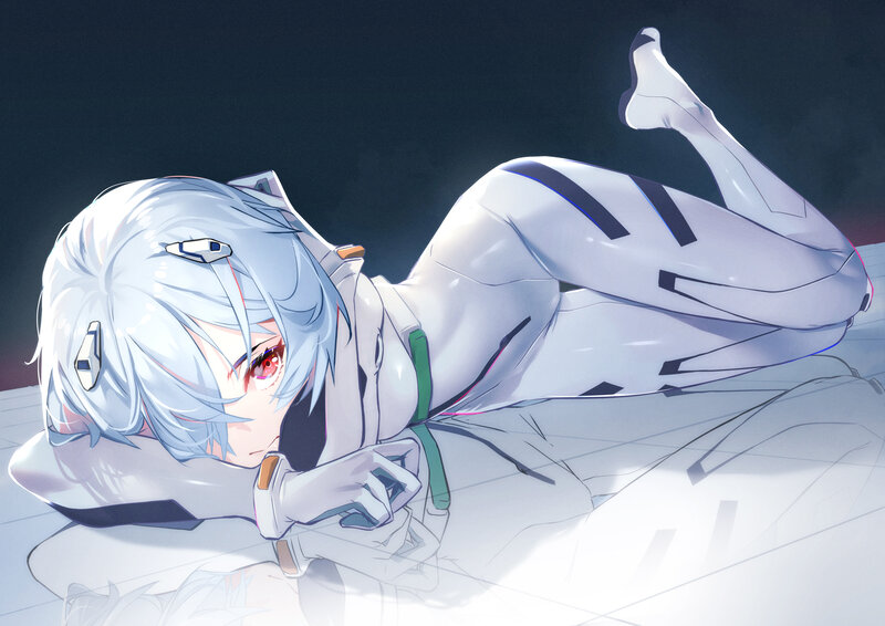 Anime Girl in White Suit — Calm, Night, Digital Art