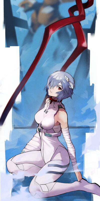 Anime Girl in White Suit — Dramatic, Digital Art, Mech