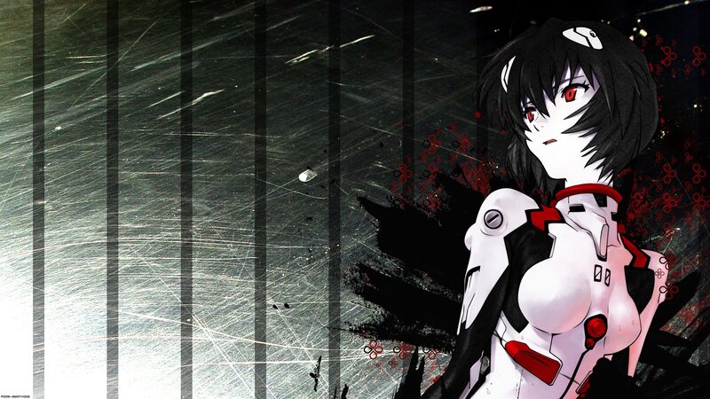Anime Girl in White Suit — Dramatic, Red Eyes