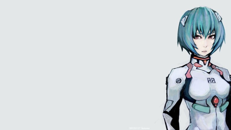 Anime Girl in White Suit — Neutral, Digital Art, Blue Hair