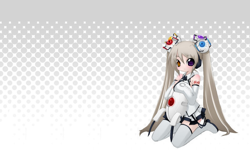 Anime Girl in White Suit — Neutral, Digital Art, Robotic Headgear
