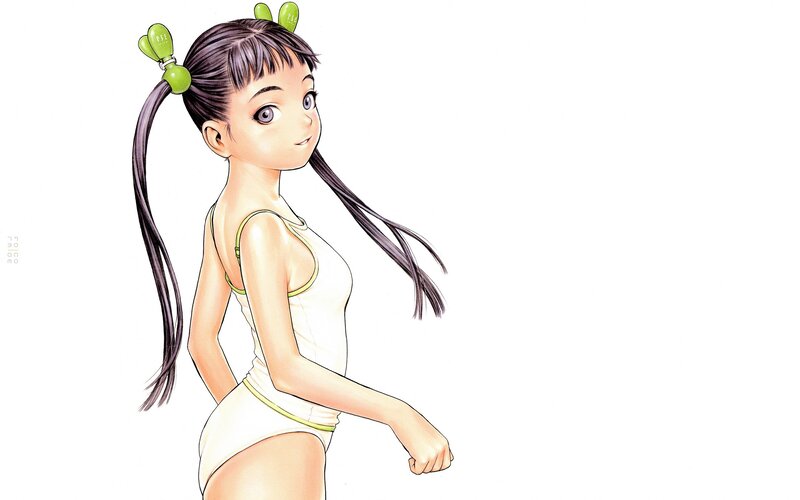 anime girl in white swimsuit