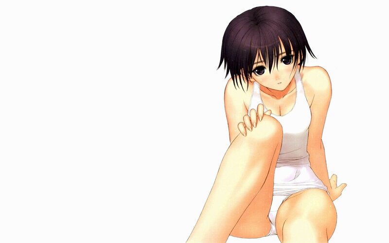 anime girl in white tank top
