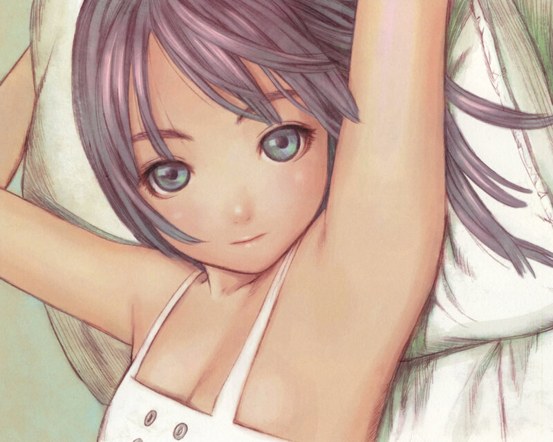 anime girl in white top