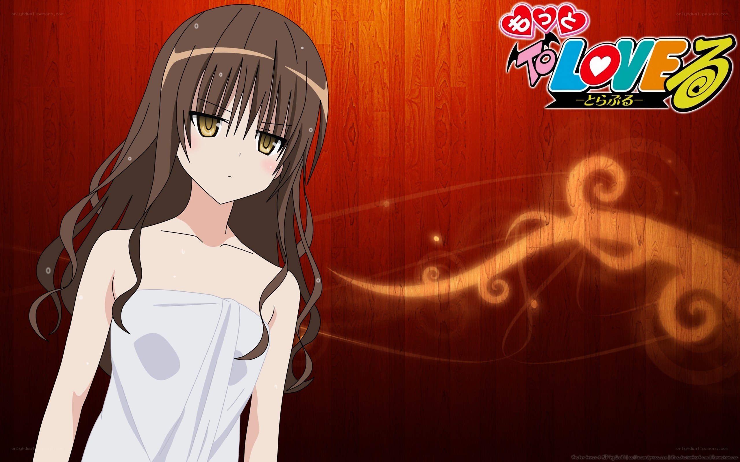 Anime girl in white towel