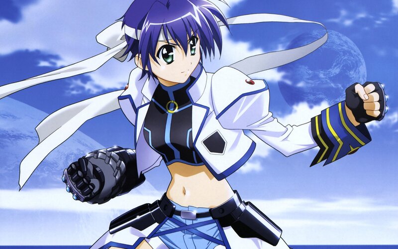 Anime Girl in White Uniform — Blue