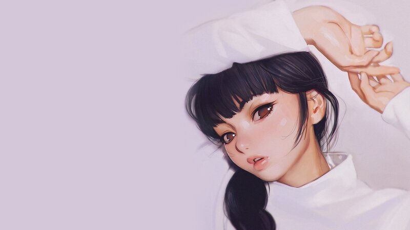 Anime Girl in White Uniform — Calm