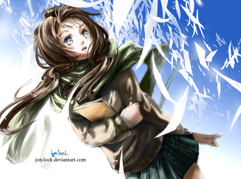 Anime Girl in Wind — Blue