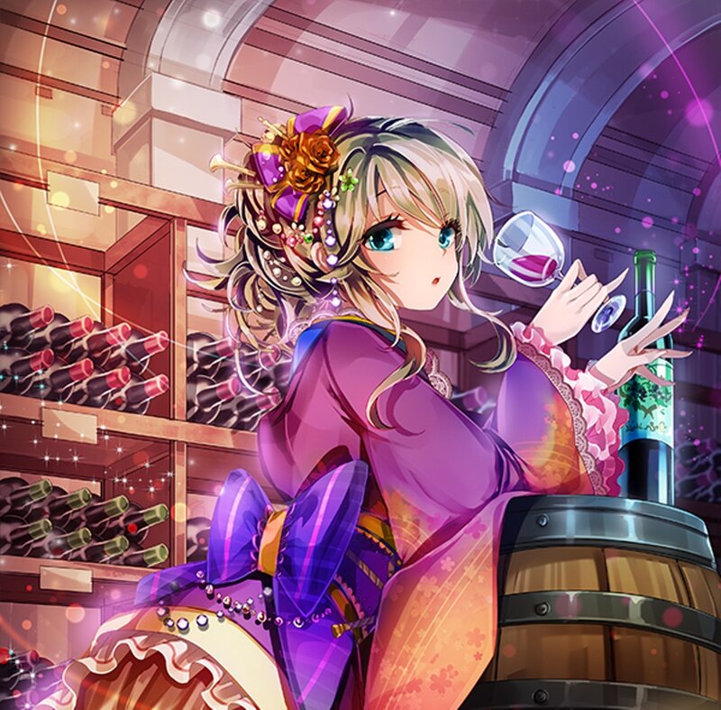 Anime Girl in Wine Cellar