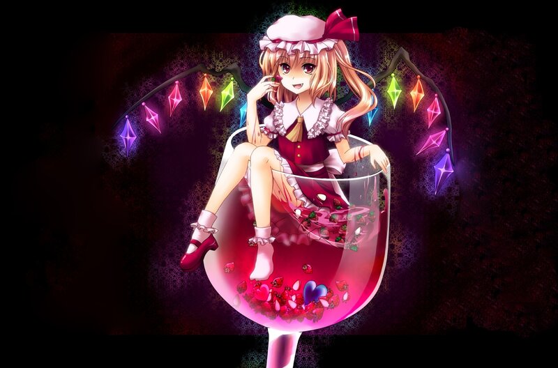 Anime Girl in Wine Glass