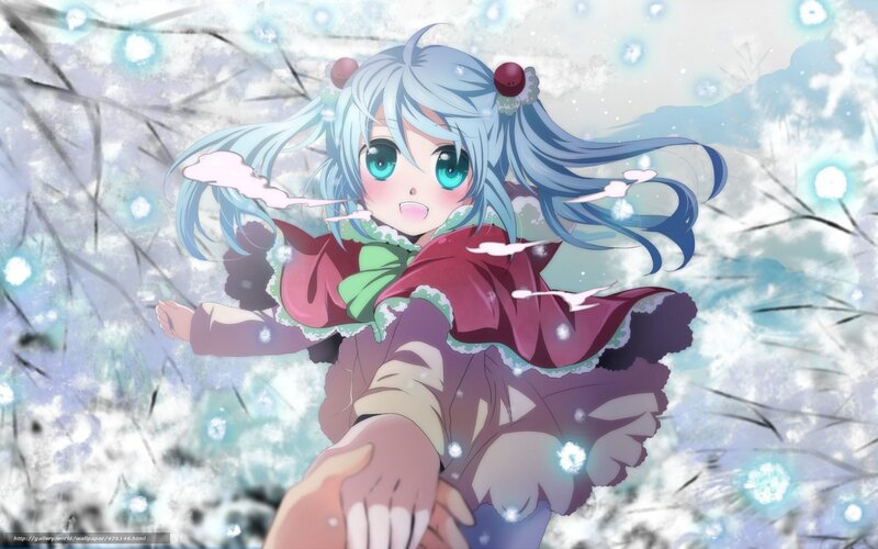 anime girl in winter