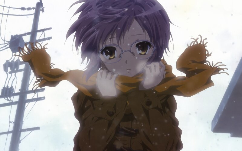 anime girl in winter
