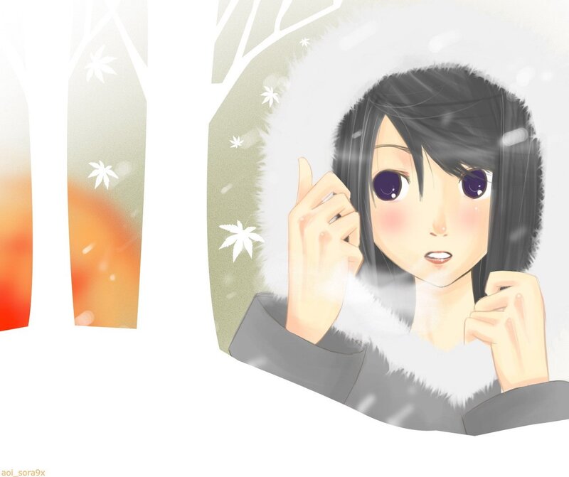 anime girl in winter