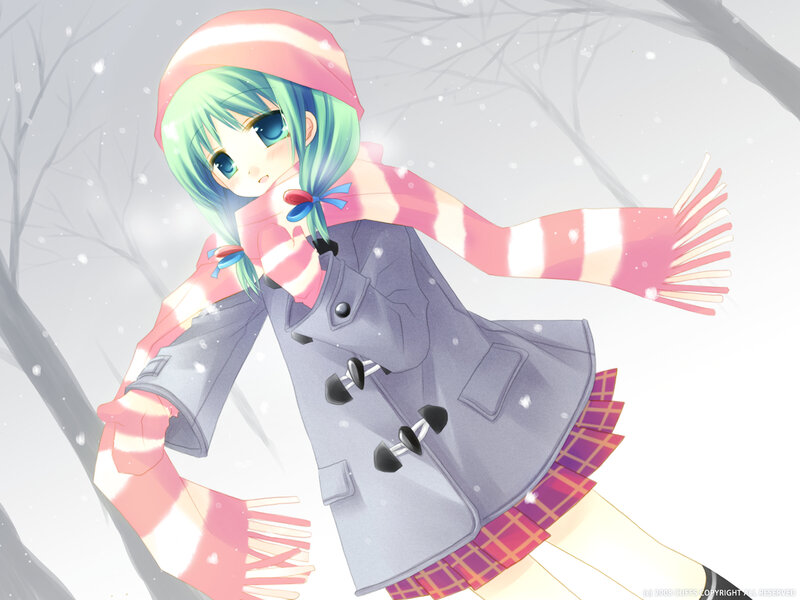 anime girl in winter