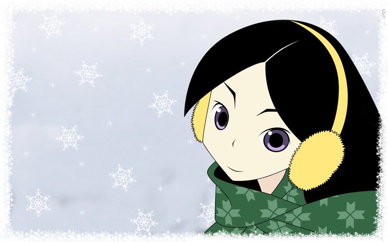 anime girl in winter