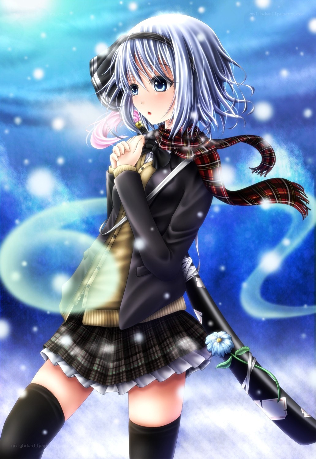 anime girl in winter