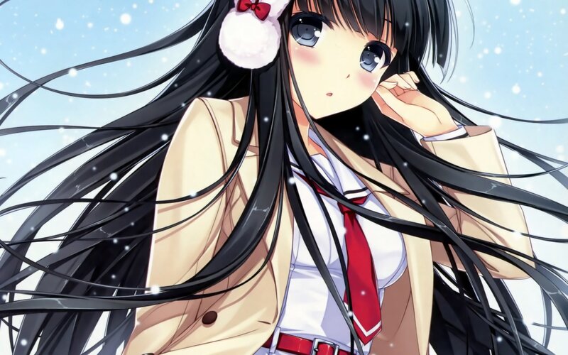anime girl in winter