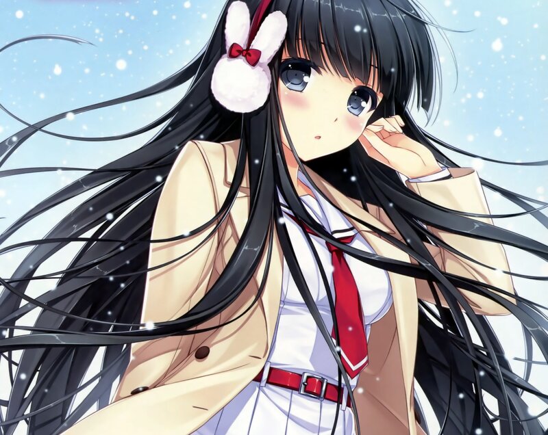 anime girl in winter
