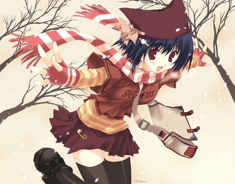 anime girl in winter