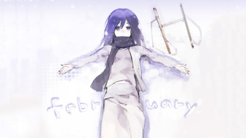 anime girl in winter
