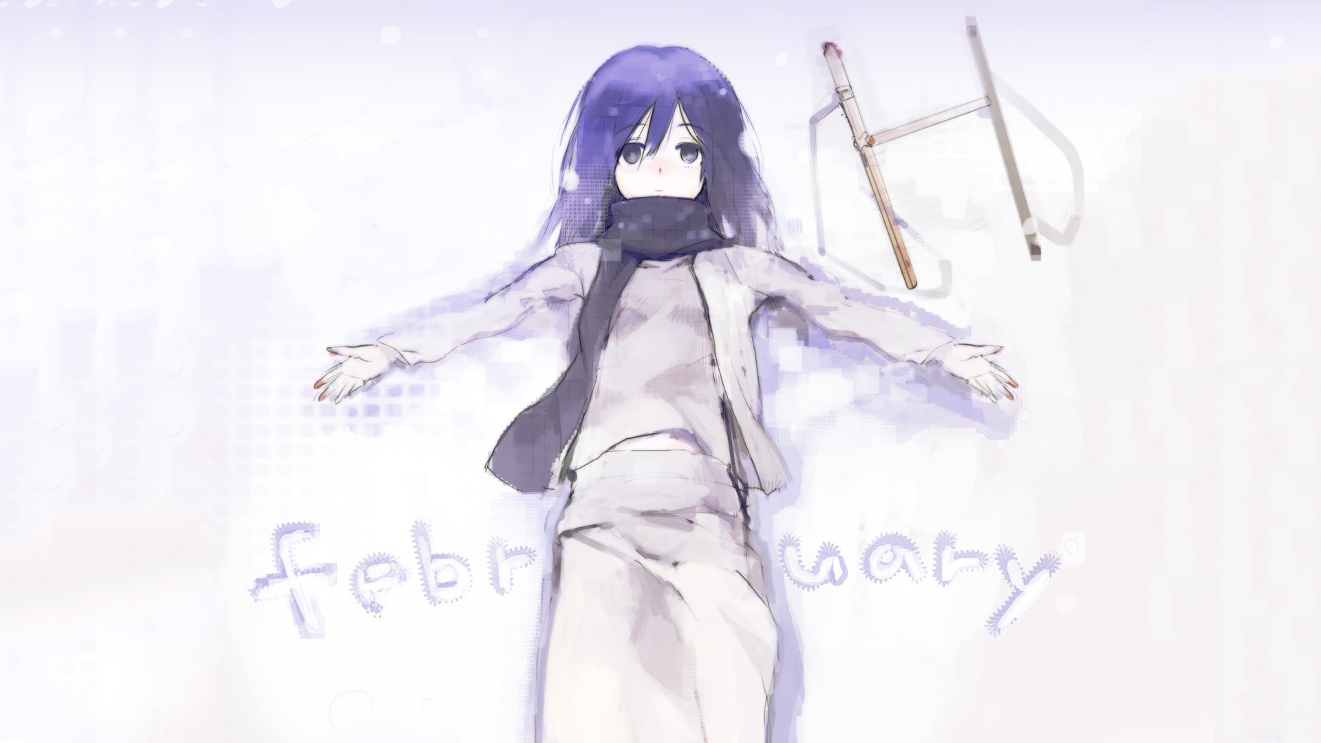 anime girl in winter