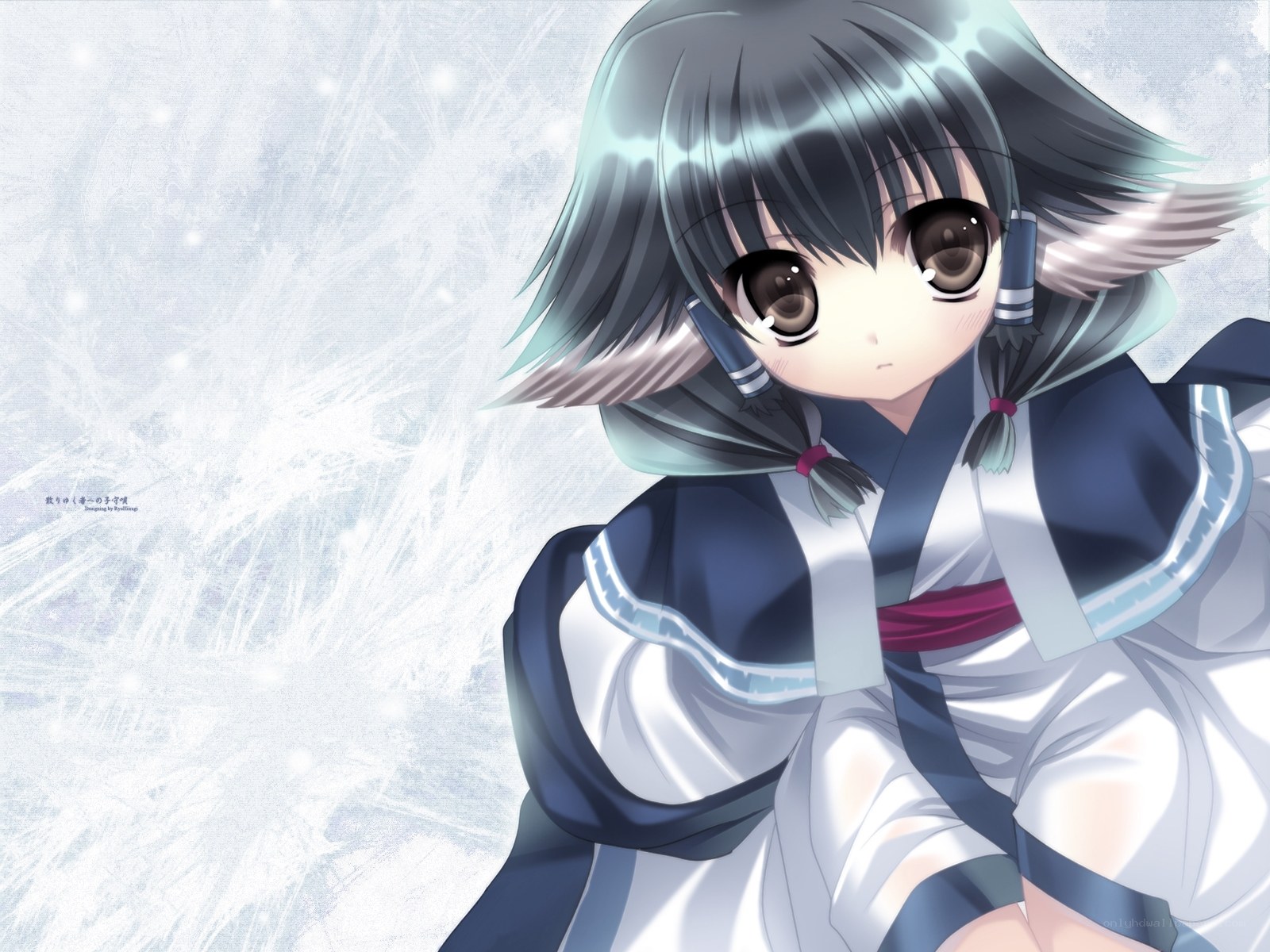 anime girl in winter