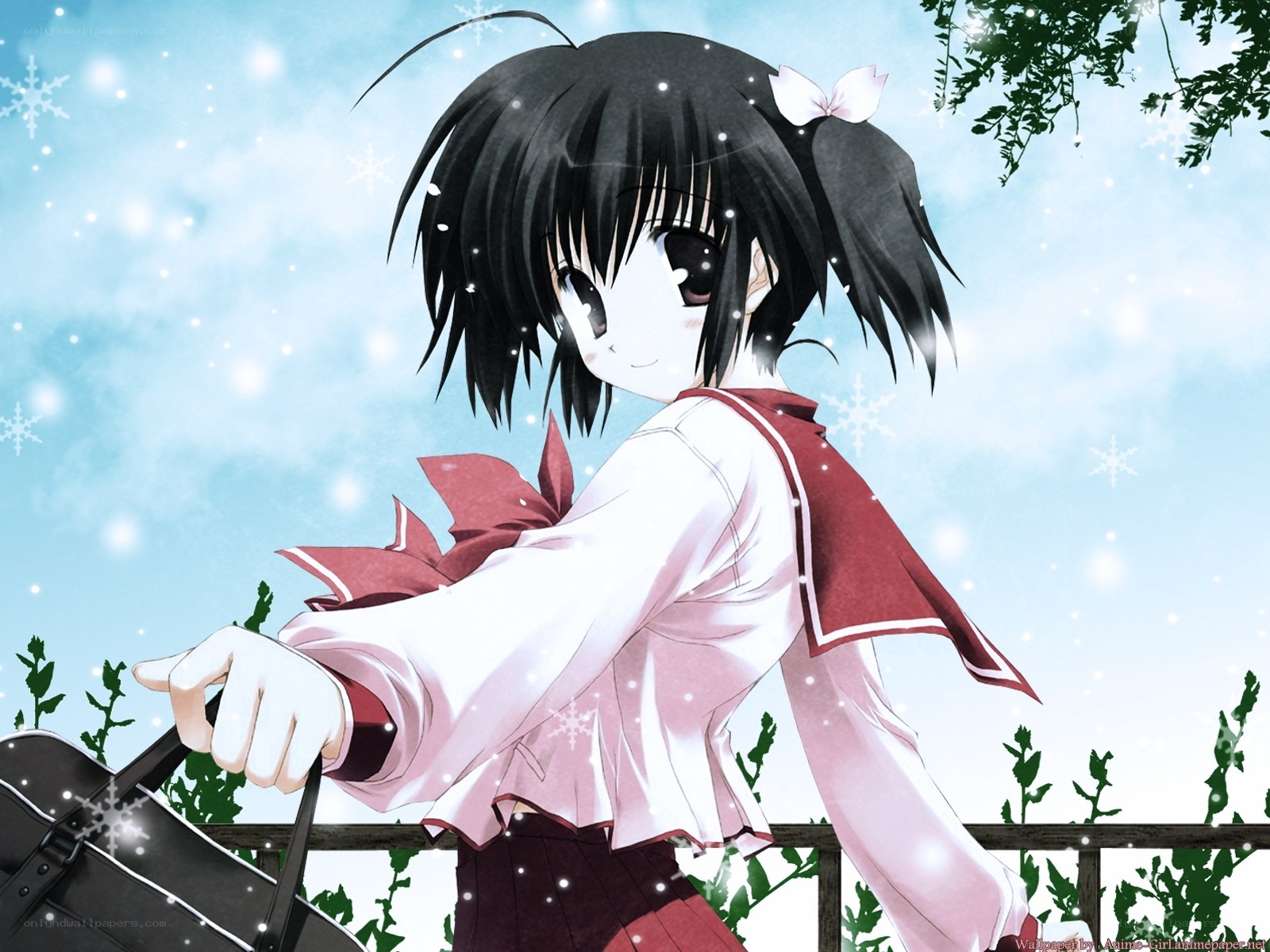 anime girl in winter