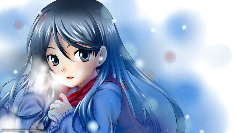 anime girl in winter
