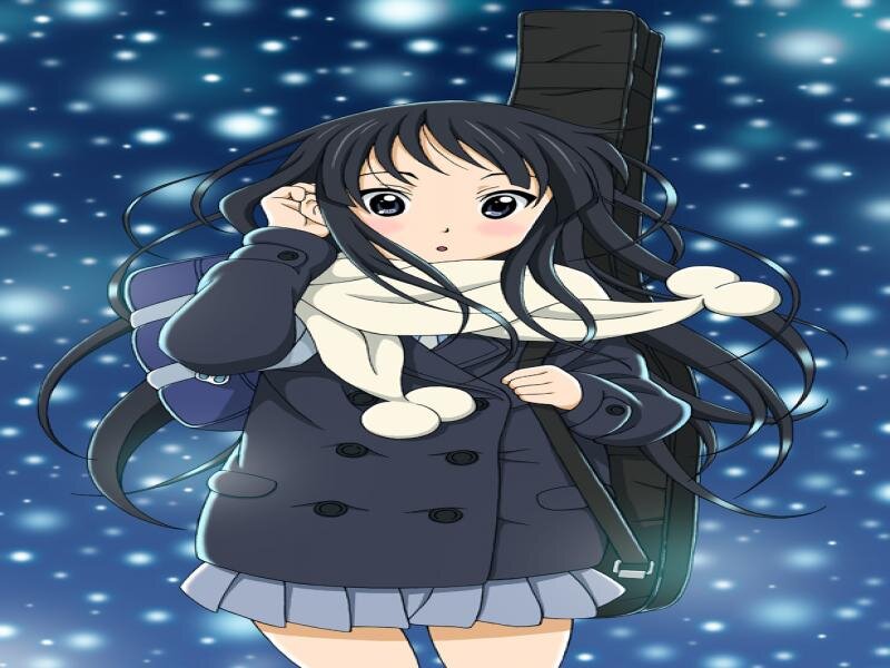 Anime Girl in Winter — Blue, Calm