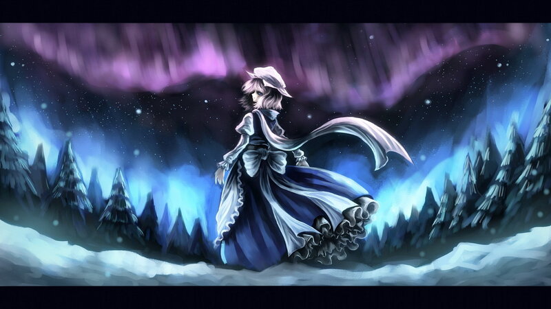 Anime Girl in Winter — Blue, Dramatic