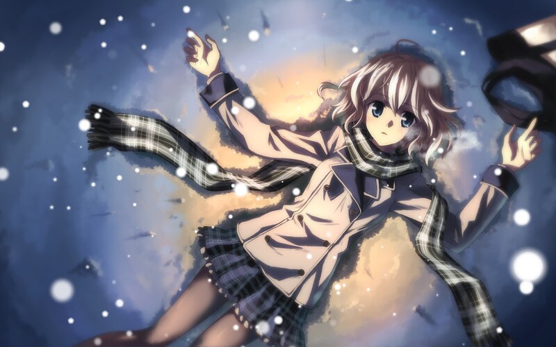 Anime Girl in Winter — Blue, Dreamy