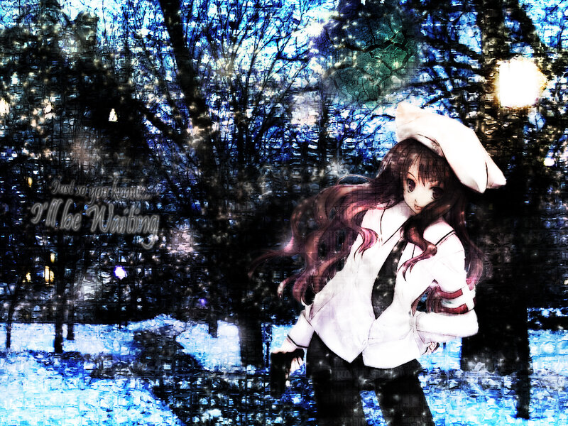 Anime Girl in Winter — Blue, Melancholic
