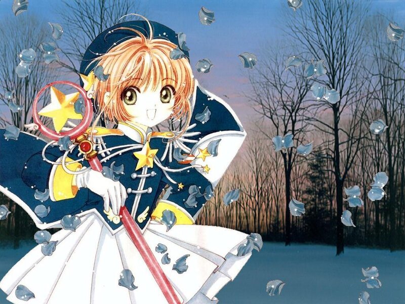 Anime Girl in Winter — Blue, Playful