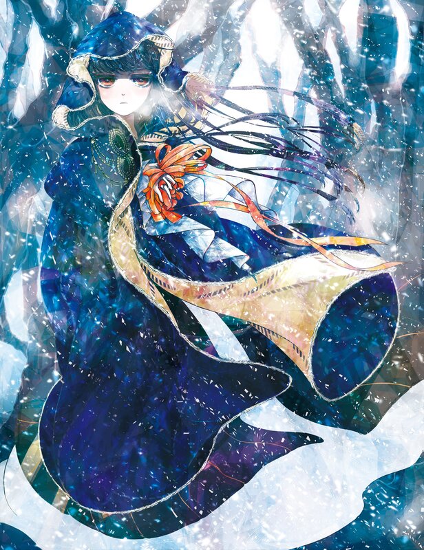 anime girl in winter cloak